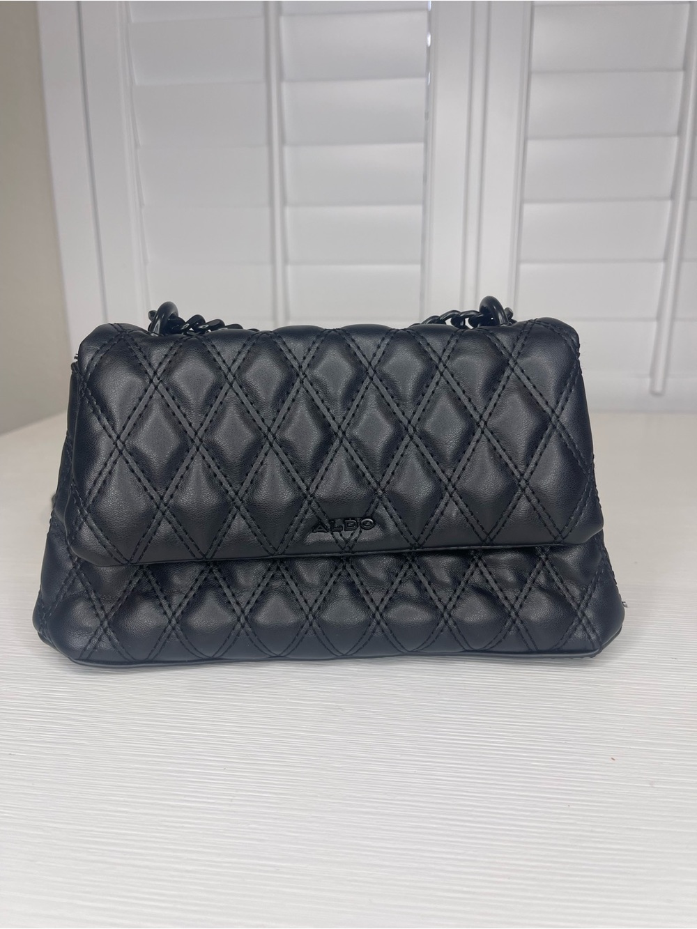 Aldo Ralissi Quilted Black Shoulder Crossbody Bag